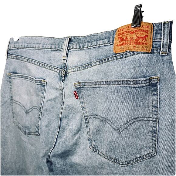 Levi's 514 Bootcut Jeans Mens 36X30 Light Wash Red Tab Zip School Classic Gorp - Picture 4 of 8